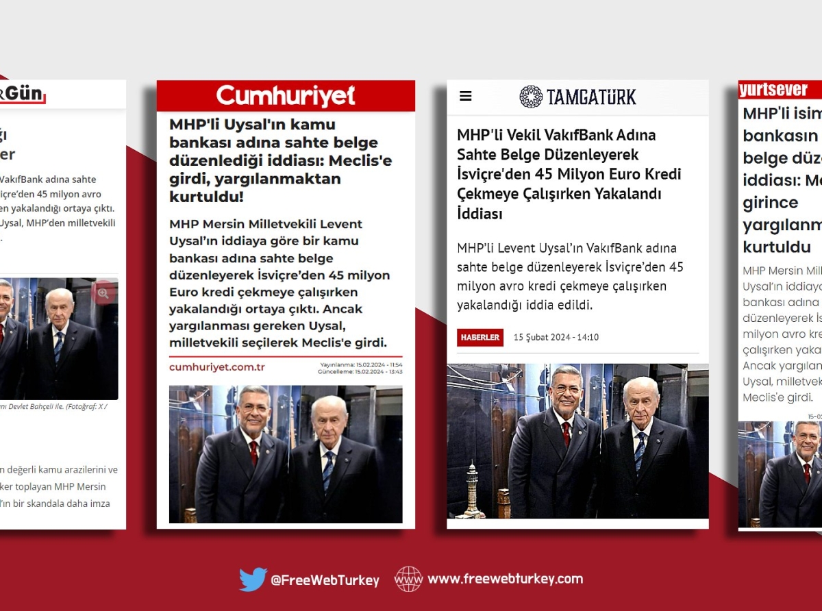 MHP Mersin Milletvekili Levent Uysal hakkındaki haberlere erişim engeli
