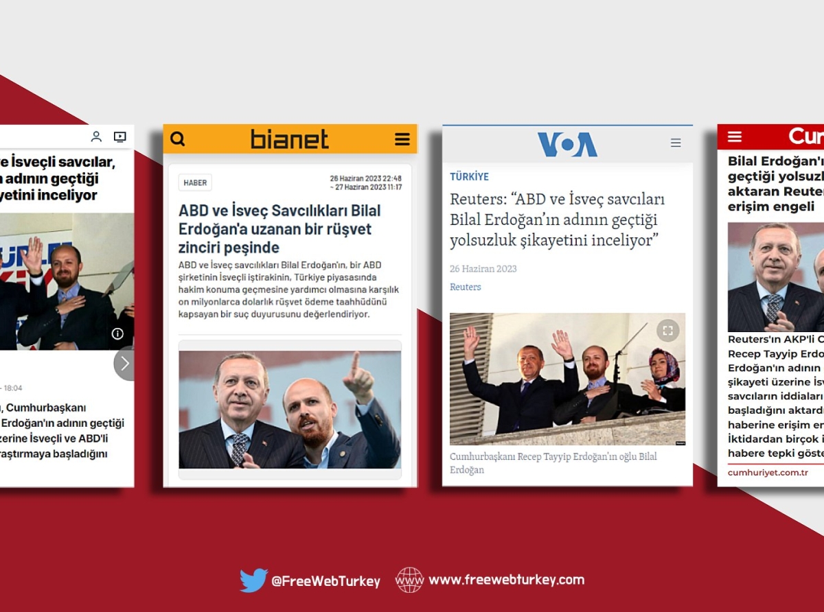 Bilal Erdoğan hakkındaki haberlere erişim engeli