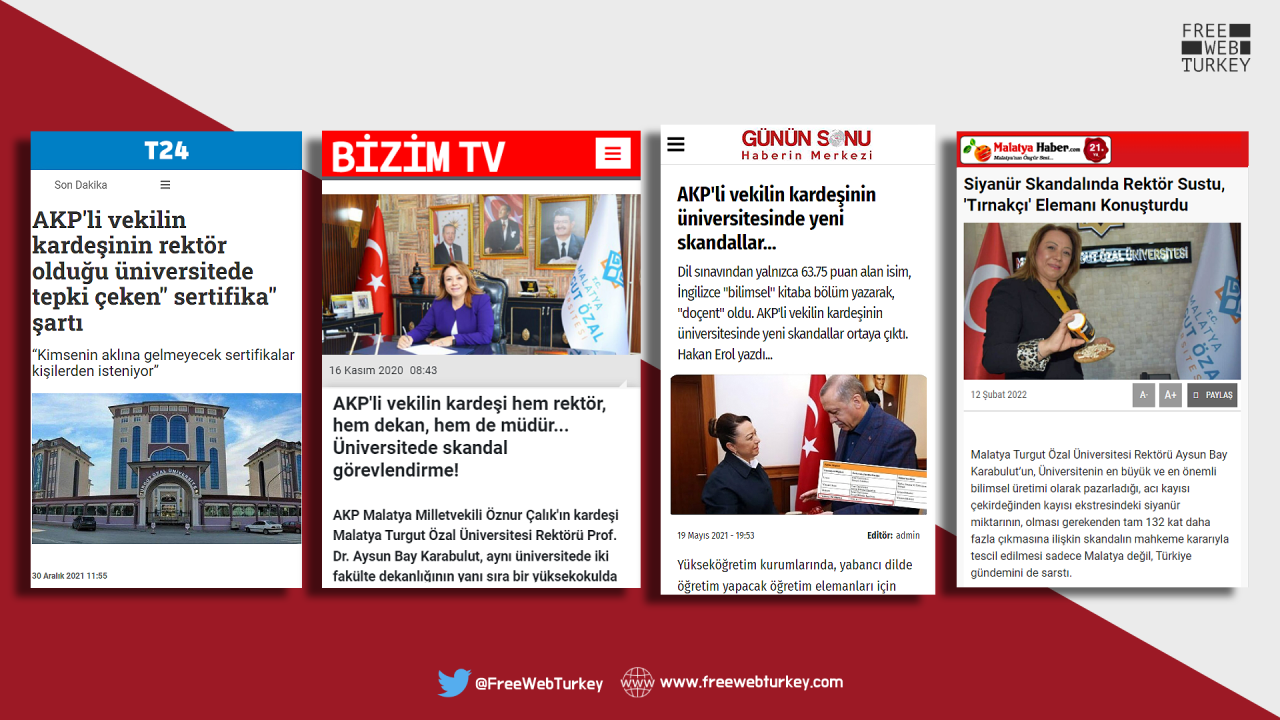 malatya turgut ozal universitesi eski rektoru hakkindaki haberlere erisimi engelletti 
